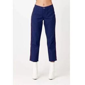 SIWY Lori Blue Red Stripe Piping Chino Pant in Hudson Bay Size 24 NWT $179
